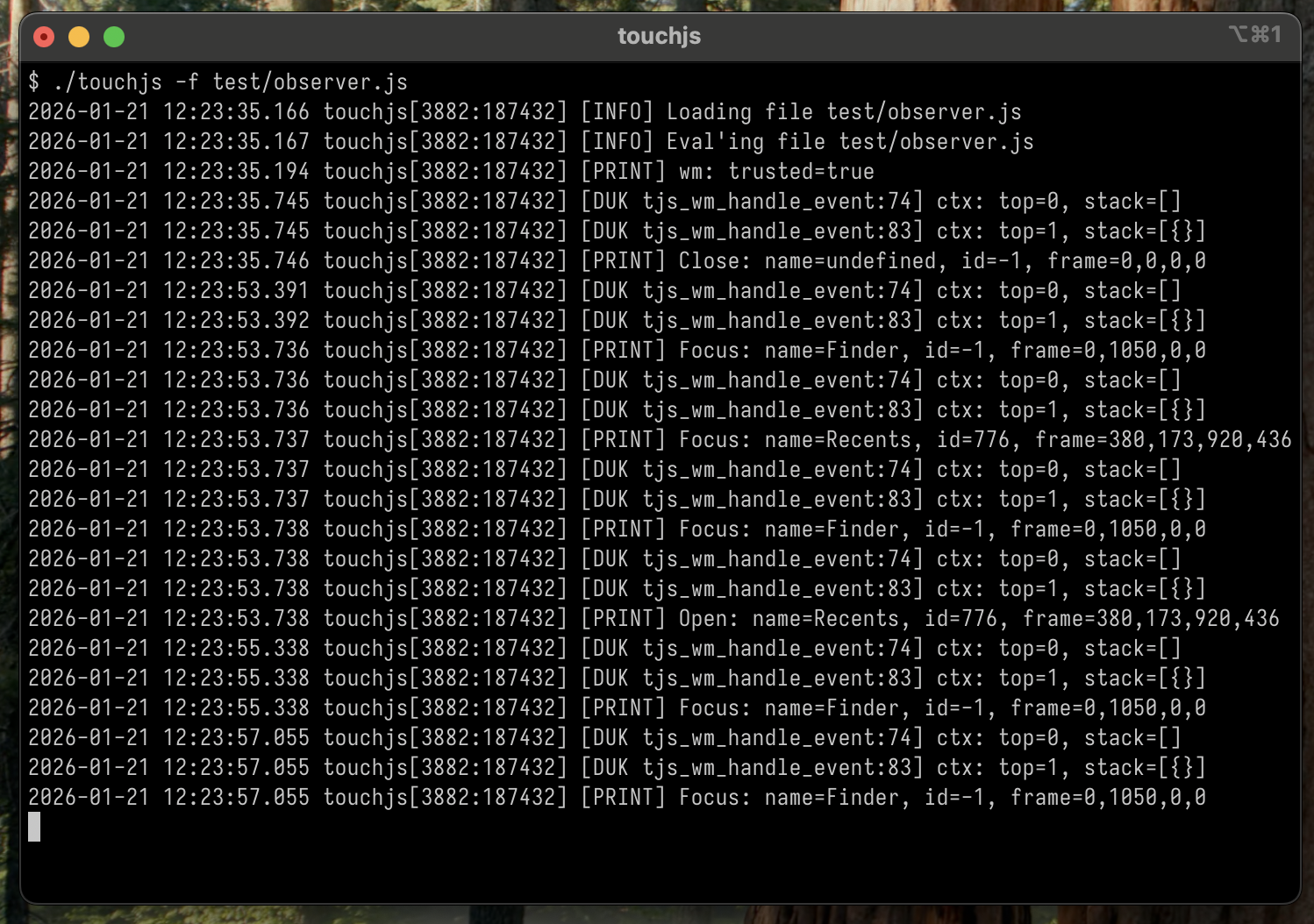Screenshot of touchjs (1/3)